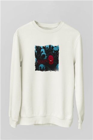 Kendrick Lamar Baskılı Unisex Beyaz Sweatshirt