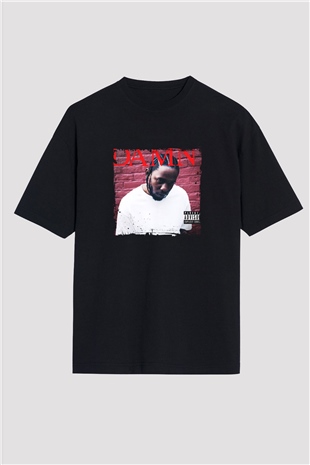 Kendrick Lamar Baskılı Unisex Oversize Siyah Tişört