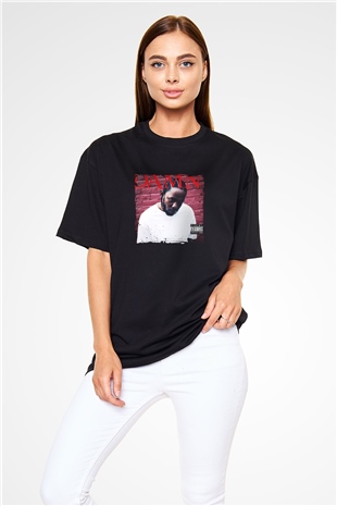 Kendrick Lamar Baskılı Unisex Oversize Siyah Tişört