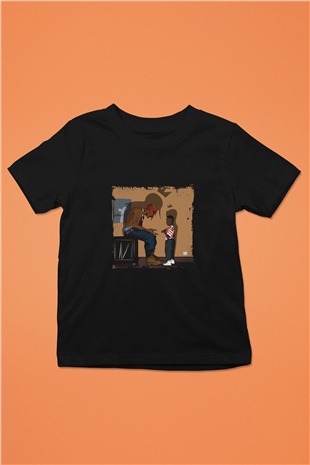 Kendrick Lamar Baskılı Unisex Siyah Çocuk Tişört