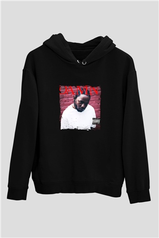 Kendrick Lamar Baskılı Unisex Siyah Hoodie