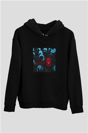 Kendrick Lamar Baskılı Unisex Siyah Hoodie
