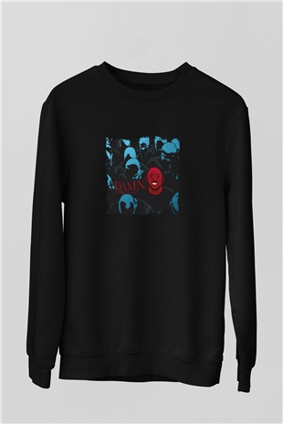 Kendrick Lamar Baskılı Unisex Siyah Sweatshirt