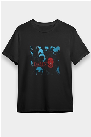 Kendrick Lamar Baskılı Unisex Siyah Tişört