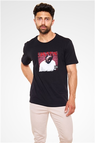 Kendrick Lamar Baskılı Unisex Siyah Tişört