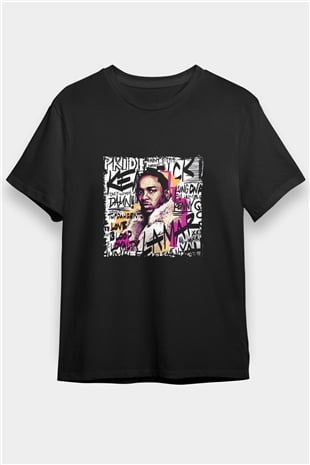 Kendrick Lamar Baskılı Unisex Siyah Tişört