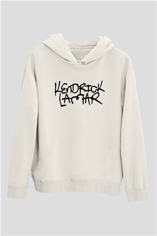 Kendrick Lamar Beyaz Unisex Kapşonlu Sweatshirt