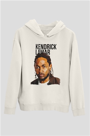 Kendrick Lamar Beyaz Unisex Kapüşonlu Sweatshirt