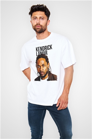 Kendrick Lamar Beyaz Oversize Tişört Oversize T-shirt - TişörtFabrikası