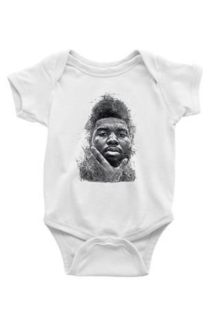 Khalid Baskılı Beyaz Unisex Bebek Body - Zıbın