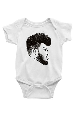 Khalid Baskılı Beyaz Unisex Bebek Body - Zıbın