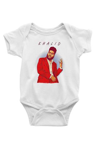 Khalid Baskılı Beyaz Unisex Bebek Body - Zıbın