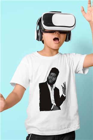Khalid Baskılı Beyaz Unisex Beyaz Çocuk Tişört - Tshirt