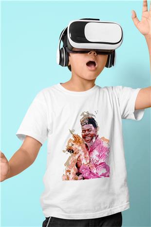 Khalid Baskılı Beyaz Unisex Beyaz Çocuk Tişört - Tshirt