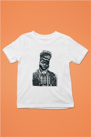 Khalid Baskılı Beyaz Unisex Beyaz Çocuk Tişört - Tshirt