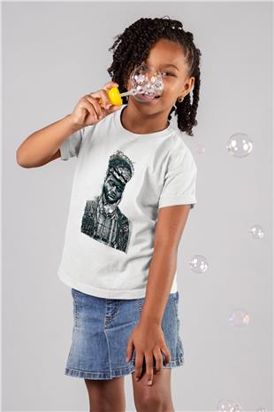 Khalid Baskılı Beyaz Unisex Beyaz Çocuk Tişört - Tshirt