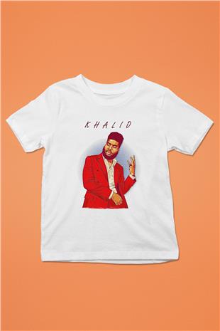 Khalid Baskılı Beyaz Unisex Beyaz Çocuk Tişört - Tshirt
