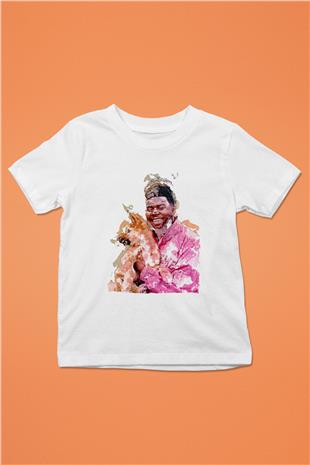 Khalid Baskılı Beyaz Unisex Beyaz Çocuk Tişört - Tshirt