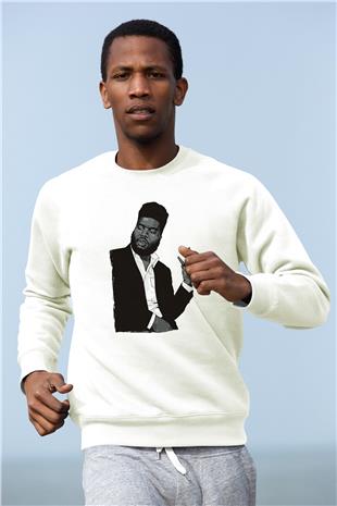 Khalid Baskılı Beyaz Unisex Sweatshirt