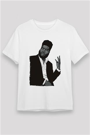 Khalid Baskılı Unisex Beyaz Tişört - Tshirt