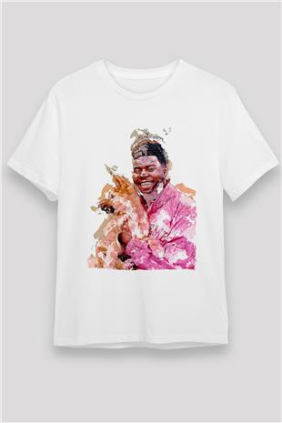 Khalid Baskılı Unisex Beyaz Tişört - Tshirt