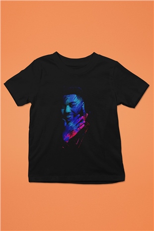 Khalid Baskılı Unisex Siyah Çocuk Tişört - Tshirt