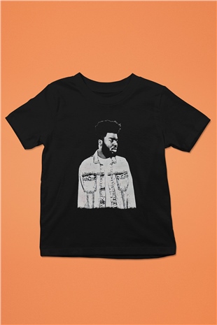 Khalid Baskılı Unisex Siyah Çocuk Tişört - Tshirt