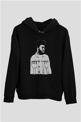 Khalid Baskılı Unisex Siyah Hoodie