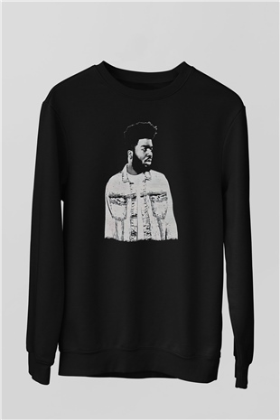 Khalid Baskılı Unisex Siyah Sweatshirt