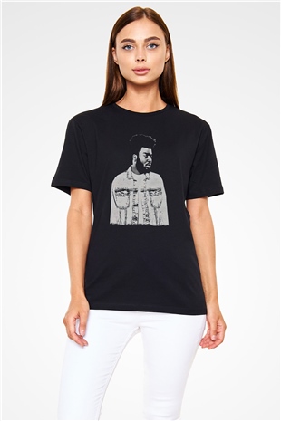 Khalid Baskılı Unisex Siyah Tişört - Tshirt