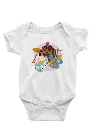 Khruanybin Baskılı Beyaz Unisex Bebek Body - Zıbın
