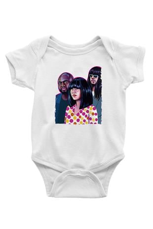 Khruanybin Baskılı Beyaz Unisex Bebek Body - Zıbın