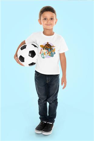 Khruanybin Baskılı Beyaz Unisex Beyaz Çocuk Tişört - Tshirt