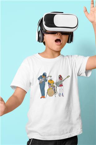 Khruanybin Baskılı Beyaz Unisex Beyaz Çocuk Tişört - Tshirt
