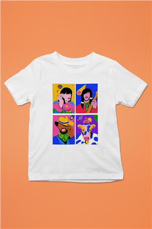 Khruanybin Baskılı Beyaz Unisex Beyaz Çocuk Tişört - Tshirt