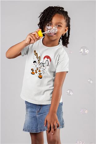 Khruanybin Baskılı Beyaz Unisex Beyaz Çocuk Tişört - Tshirt