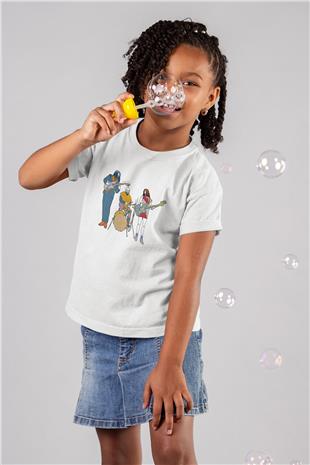 Khruanybin Baskılı Beyaz Unisex Beyaz Çocuk Tişört - Tshirt