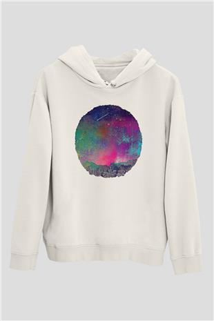 Khruanybin Baskılı Beyaz Unisex Kapüşonlu Sweatshirt