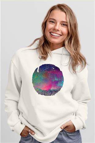 Khruanybin Baskılı Beyaz Unisex Kapüşonlu Sweatshirt