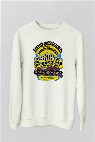 Khruanybin Baskılı Beyaz Unisex Sweatshirt