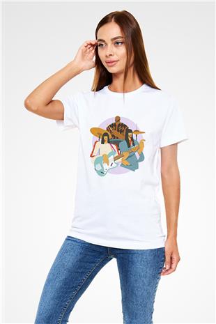 Khruanybin Baskılı Unisex Beyaz Tişört - Tshirt