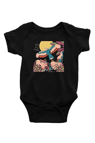 Khruanybin Baskılı Unisex Siyah Bebek Body - Zıbın