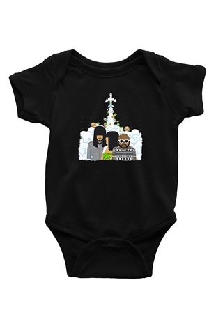 Khruanybin Baskılı Unisex Siyah Bebek Body - Zıbın