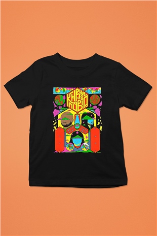 Khruanybin Baskılı Unisex Siyah Çocuk Tişört - Tshirt