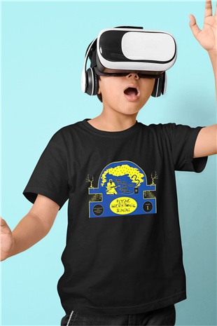 Khruanybin Baskılı Unisex Siyah Çocuk Tişört - Tshirt