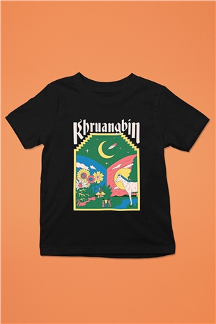 Khruanybin Baskılı Unisex Siyah Çocuk Tişört - Tshirt