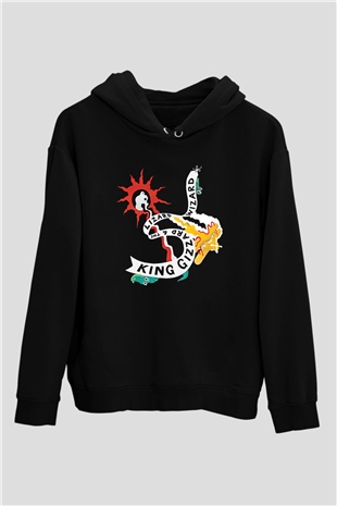 Khruanybin Baskılı Unisex Siyah Kapüşonlu Sweatshirt