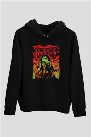 Khruanybin Baskılı Unisex Siyah Kapüşonlu Sweatshirt
