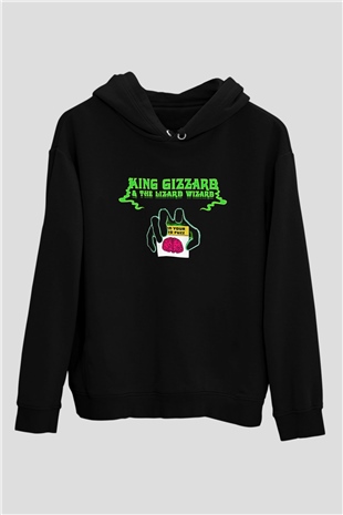 Khruanybin Baskılı Unisex Siyah Kapüşonlu Sweatshirt