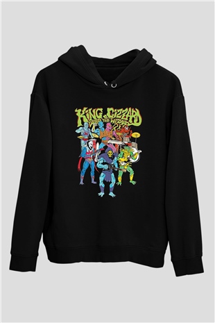 Khruanybin Baskılı Unisex Siyah Kapüşonlu Sweatshirt